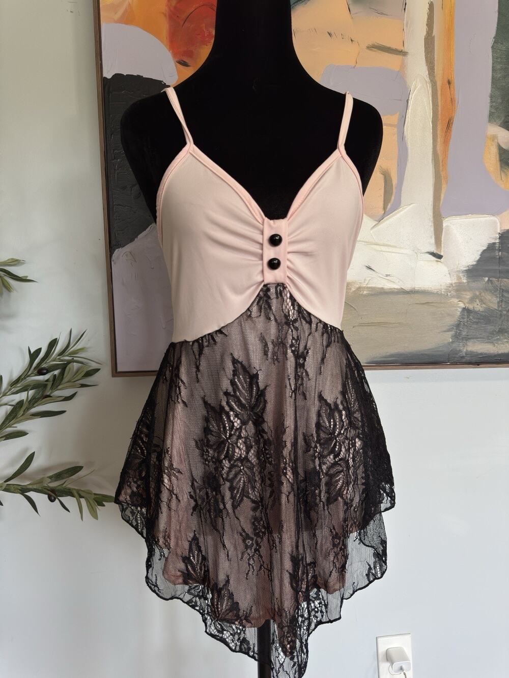 Dressfo Asymmetrical Laced Pink Camisole Size Small Fairy Grunge Babydoll